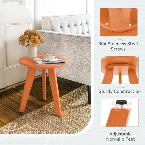 HDPS Outdoor Side Table, Small Round End Table - Image 5
