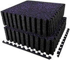 AIRHOP 0.56in Thick 96 Sq Ft Exercise Equipment Mats, 24 Tiles Upgraded Rubber by Airhop
