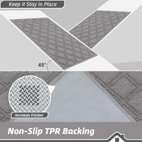 BEQHAUSE Dirt Trapper Door Mat 20" x 32" Non-Slip Washable - Image 4