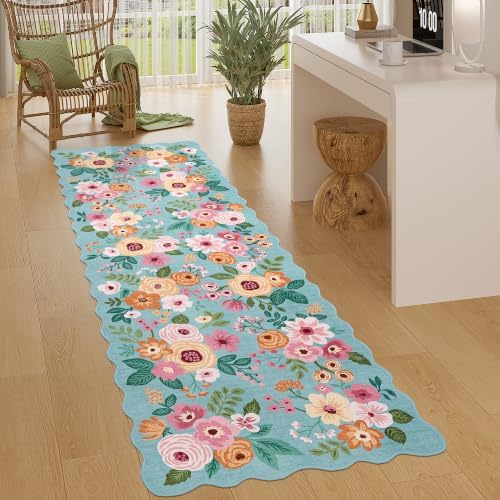 DUKINO 2x6 Runner Rug, Floral Washable Rug - Image 5