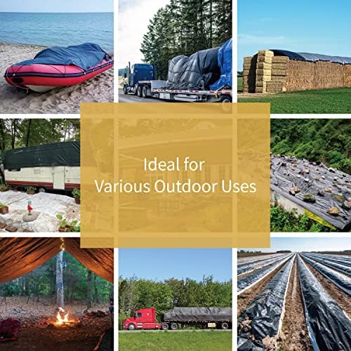 GUARD SHIELD Tarps Heavy Duty Waterproof 20x40 Feet Black Poly Tarp Cover - Image 6
