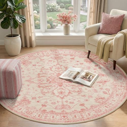 RELEANY Washable Area Rug, Round 4ft - Image 2