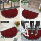 Colorxy Half Circle Waterproof Door Mat, Sturdy Rubber Doormat - Image 6