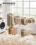 SONGMICS Clothes Drying Rack, Foldable 2-Level Stee Laundry Drying Rack - Image 2