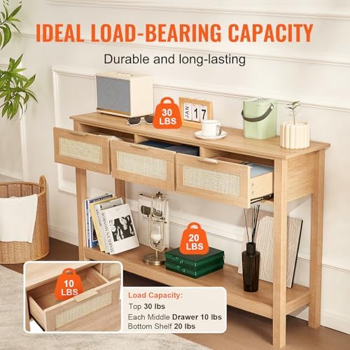 VEVOR 51.3" Rattan Console Table - Image 5