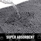 Smiry Dog Door Mat for Muddy Paws, Absorbent Non Slip Dirt Trapper - Image 5