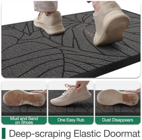 LUMI Outdoor Door Mat Traps & Hides Dirt 35.5x59, Outside Entrance - Image 3