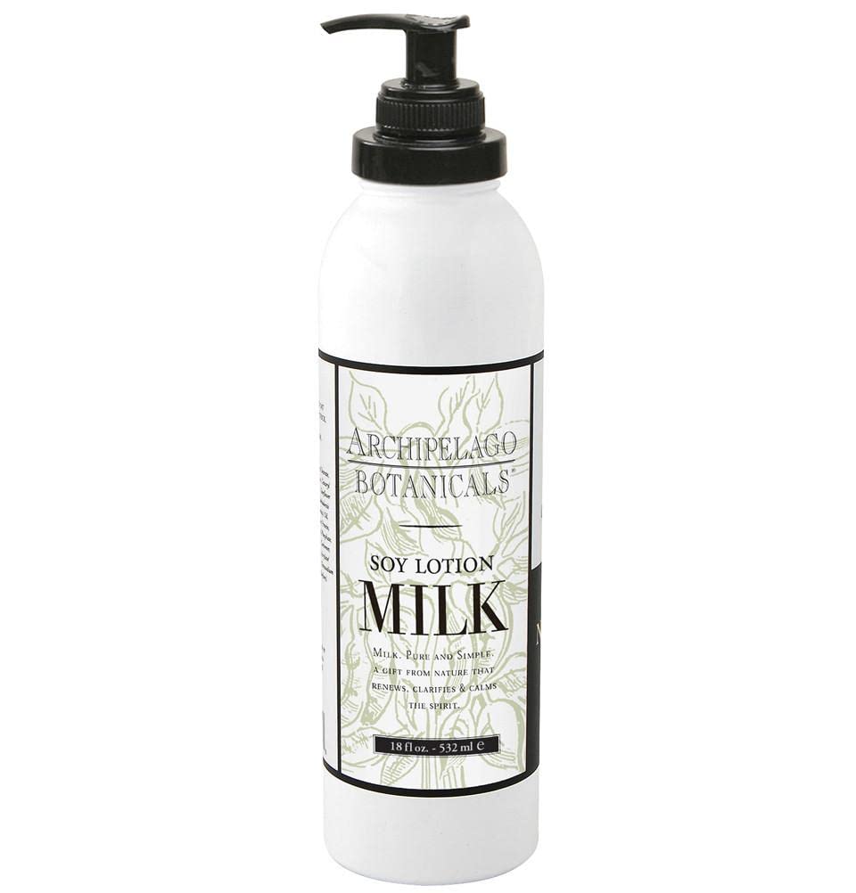 Archipelago Botanicals Soy Milk Lotion for Rehydration and Regeneration, Soy Body Lotion and Moisturizer for Dry or Sensitive Skin, Paraben-Free, Phthalate-Free, 18 oz
