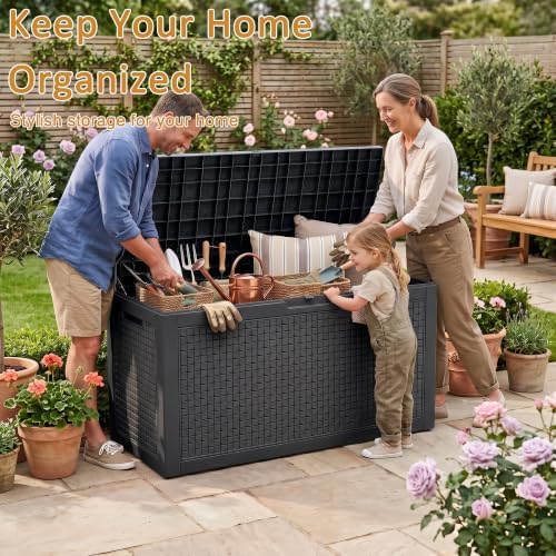 180 Gallon Outdoor Storage Box, Large Waterproof Patio Deck Box - Image 6