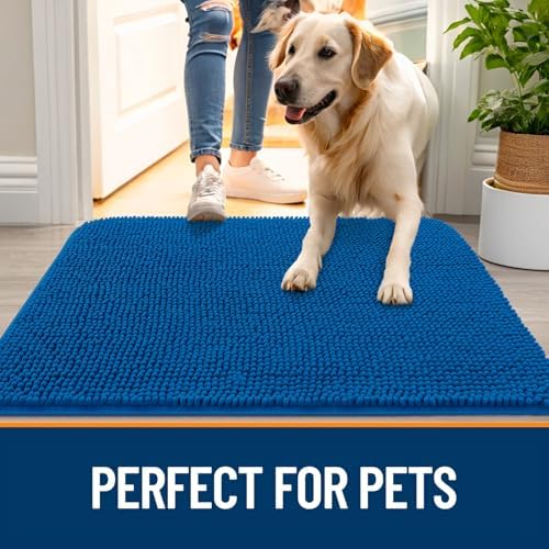 OLANLY Dog Door Mat for Muddy Paws 35x24, Super Absorbent Chenille Mud Mat - Image 6