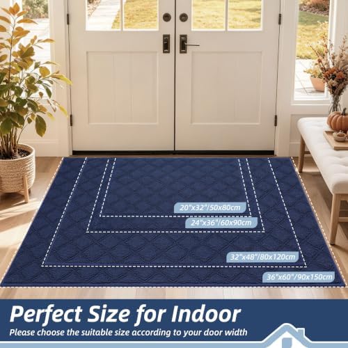 BEQHAUSE Dirt Trapper Door Mat 24" x 36" Non-Slip Washable - Image 2
