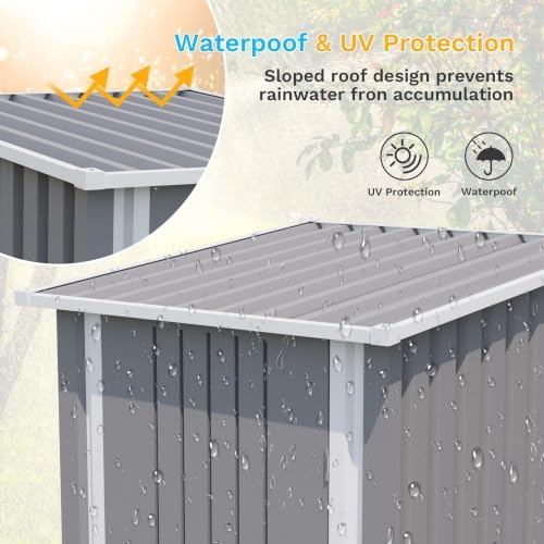 Patiowell 3x3 FT Storage Shed, Small Metal Shed - Image 4