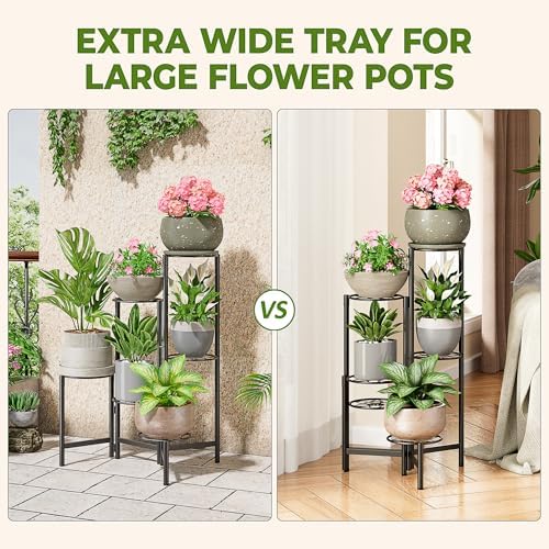 6 Tier Metal Plant Stands Outdoor Indoor, Heavy Duty Flower Pot Holder Potted - Image 4