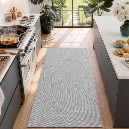 LUMI Ultra Thin Runner Rug for Hallway 2'8"x8', Entryway Rug, Light Gray - Image 6