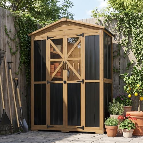 Extra Large Outdoor Storage Cabinet Weatherproof, Garden Shed by PETSCOSSET