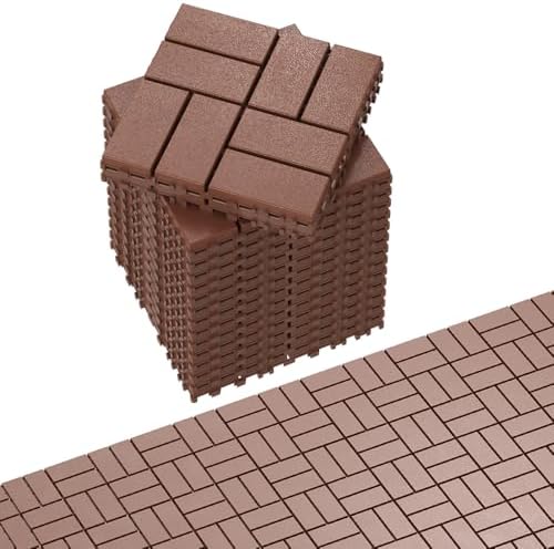 27 Pack Plastic Interlocking Deck Tiles, Patio Floor Decking Tiles by Unknown