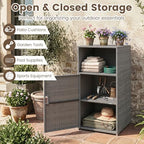 Tangkula Rattan Outdoor Storage Cabinet - Image 3