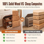 Shoe Rack Bench Solid Wood Shoe Storage Bench Entryway Shoe Bench 23.6'' - Image 3