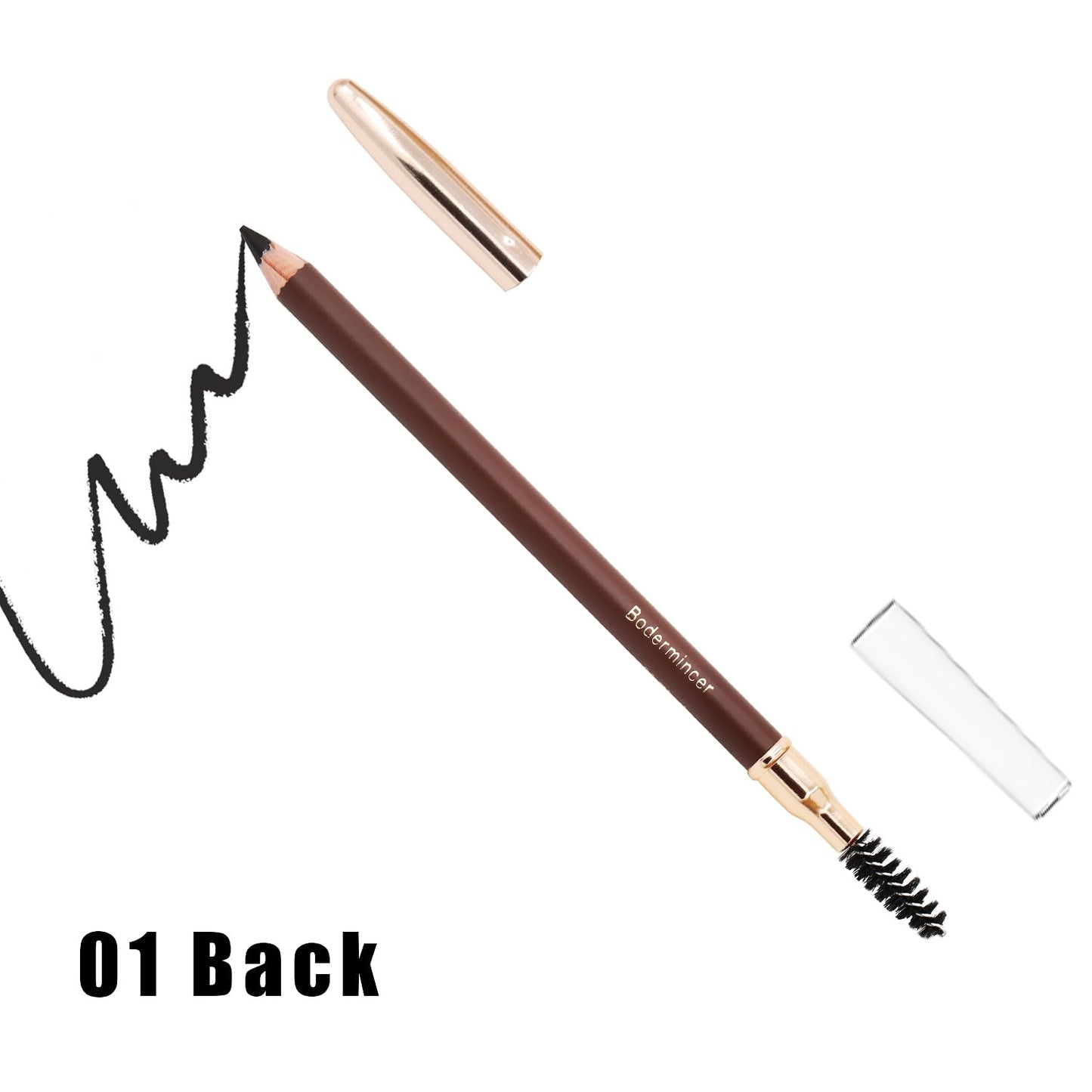 1pcs Eyebrow Pencil Longlasting Waterproof Durable Liner Eyebrow 5 Colors to Choose (1# Black)