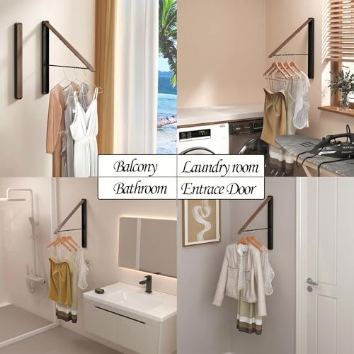 Dr.DJ Clothes Drying Rack Wall Mounted, Retractable & Foldable Clothes Hanger - Image 3