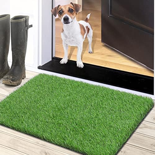 Artificial Grass Door Mat, Thick Turf Grass Dog Indoor/Outdoor Rug by TREETONE