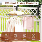 GIANTEX Portable Clothes Drying Rack, 25.5" Aluminum Hanging Laundry Rack - Image 6