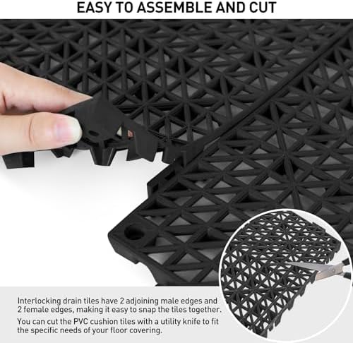 MAXWAVE 18 Pack 12" x 12" Modular Interlocking Floor Mats, Soft PVC Non-Slip - Image 4