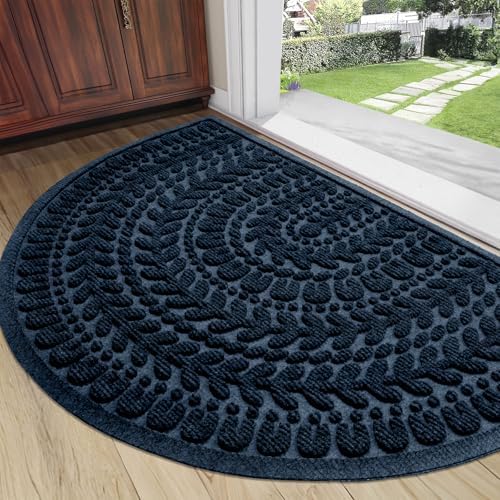 RORA Half Circle Door Mat Front Door Mat Outside Entrance Welcome Mat 24x36 by RORA