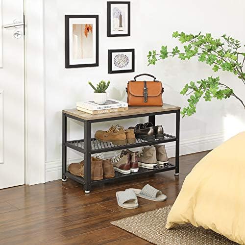 VASAGLE 3-Tier Shoe Rack, Storage Bench - Image 4