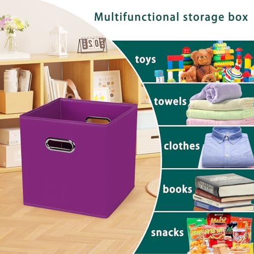 Black Foldable Storage Cubes Bins, Fabric Storage Box Cubes Organizer Baskets - Image 3