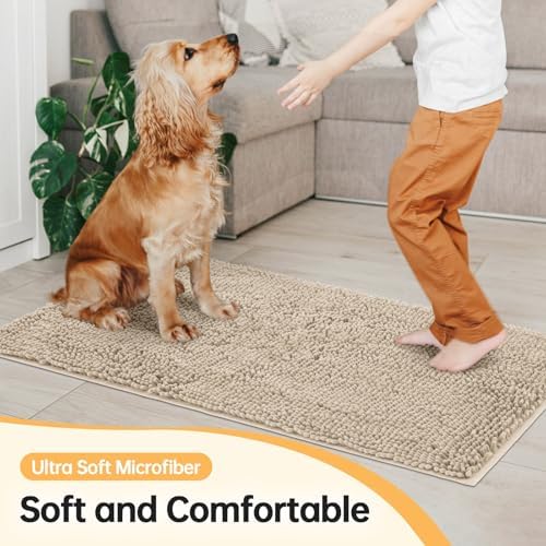 Absorbent Dog Door Mat for Muddy Paws, Trap Dirt Front Door Mat Indoor Entrance - Image 3