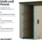 Suncast Outdoor Storage Shed, Water Resistant Resin Vertical Outdoor Storage - Image 6