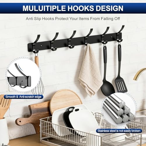 Wall Mounted Coat Rack, 6 Hooks - Image 7