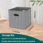 Black Foldable Storage Cubes Bins, Fabric Storage Box Cubes Organizer Baskets - Image 2