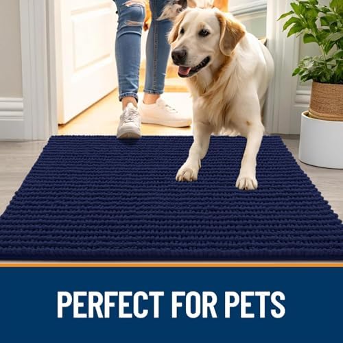 OLANLY Dog Door Mat for Muddy Paws 36x24, Extra Absorbent Chenille Mud Mat - Image 6