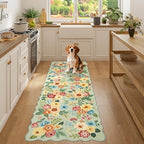 DUKINO 2x6 Runner Rug, Floral Washable Rug - Image 4