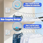 Retractable Clothesline Indoor Outdoor 17.4Ft Non-Sag Drying Rack - Image 4