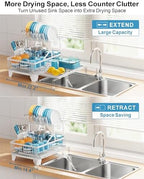 GSlife Large Expandable 2 Tier Dish Drying Rack - Image 2