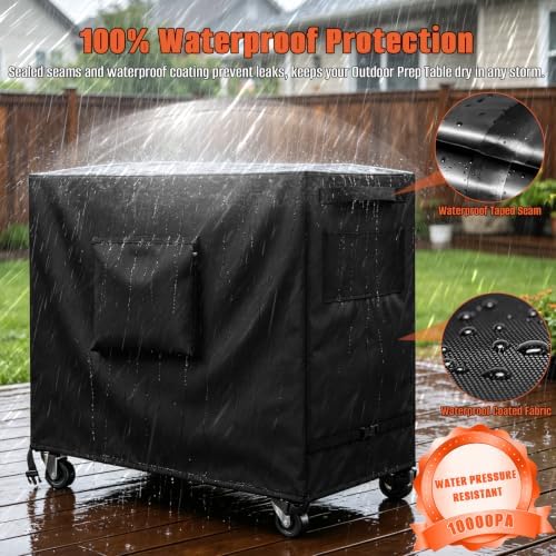 80 Quart Patio Cooler Cart Cover Waterproof - Image 7