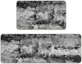 Farmhouse Black White Abstract Kitchen Rugs Set of 2 by Livcoz