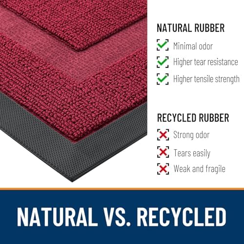 OLANLY Half Circle Front Door Mat Outside 47x32 All-Season Rubber Doormat - Image 3