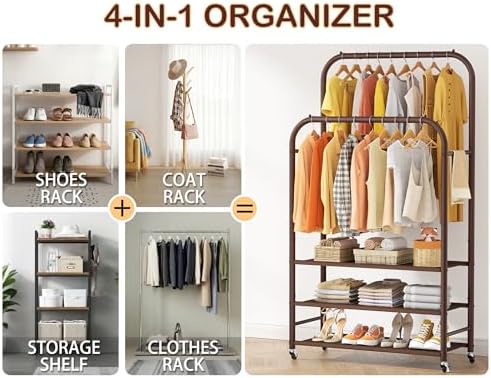 HOMIDEC Clothes Rack, Double Rods Clothing Rack - Image 4