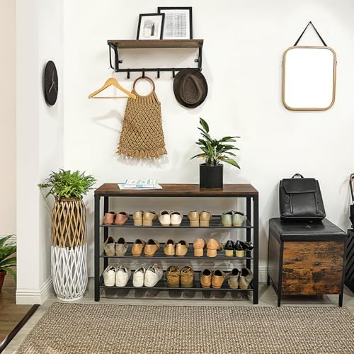VASAGLE 4-Tier Shoe Rack, 16-20 Pairs, Metal Mesh - Image 4