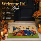 Fall Scarecrow Decorative Front Door Mat, Autumn Pumpkin Crow - Image 3