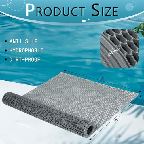 Tondiamo Pool Mats Non Slip Drainage Floor Pool Deck Mats, 3X 10 Ft - Image 2
