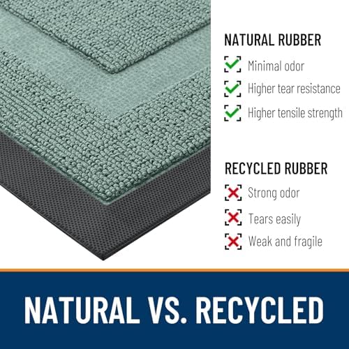 OLANLY Half Circle Front Door Mat Outside 29.5x17 All-Season Rubber Doormat - Image 4