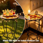 14" Outdoor Side Table, Rust Proof Small Metal Side Table - Image 7