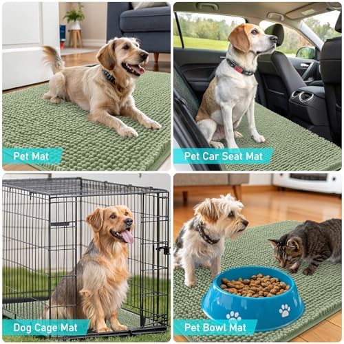 OLANLY Dog Door Mat for Muddy Paws 70x35, Super Absorbent Chenille Mud Mat - Image 7