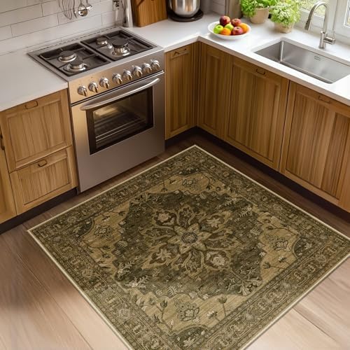 RELEANY Washable Area Rug, Square 4'x4' by RELEANY