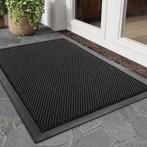 tchdio Front Door Mat Outside Entrance 17"x29" Doormat Mud Dirt Trapper by Tchdio